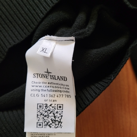 STONE ISLAND Mens Black Crew Neck Sweater Size XL Wool Blend Prep Academia Class - Picture 9 of 13